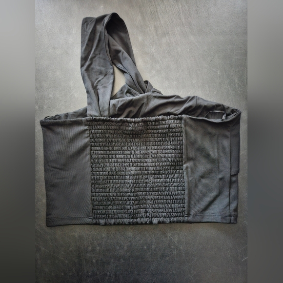 NWT - Banana Republic Black One-Shoulder Cropped Bustier - Size L - Picture 7 of 9